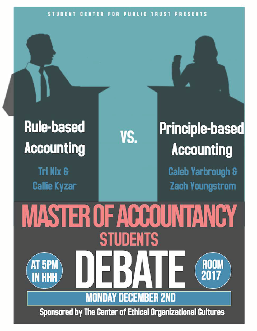 MAcc Student Debate Flyer