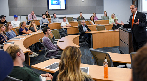 Bob Jones presenting to crowd