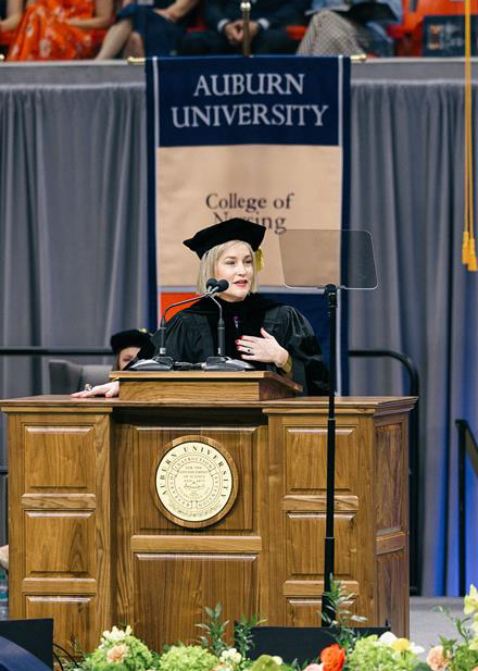 Woman speaker at graduation