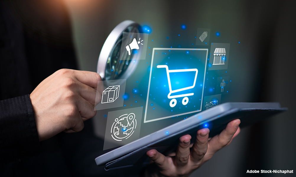 Stock image depicting online shopping