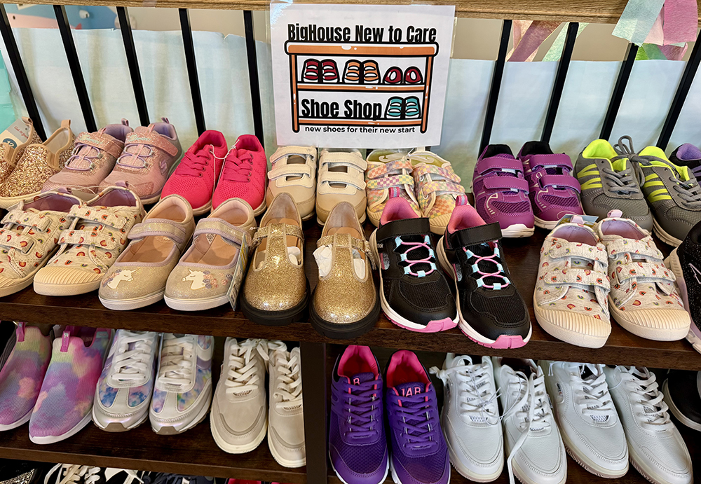 shoes on rack