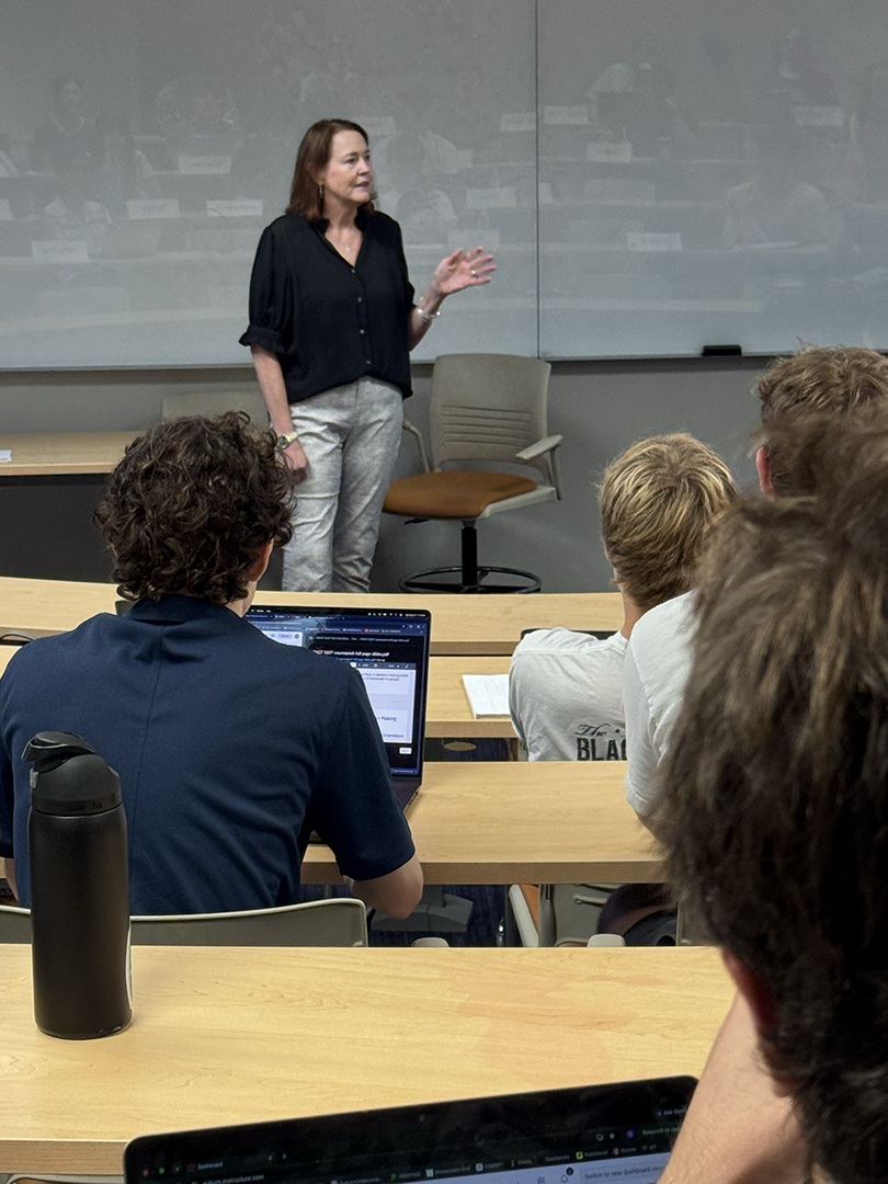 Woman teaching in classroom