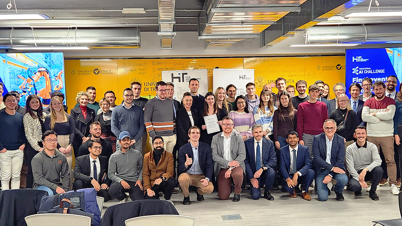 Auburn-Trento students pose at AI Challenge