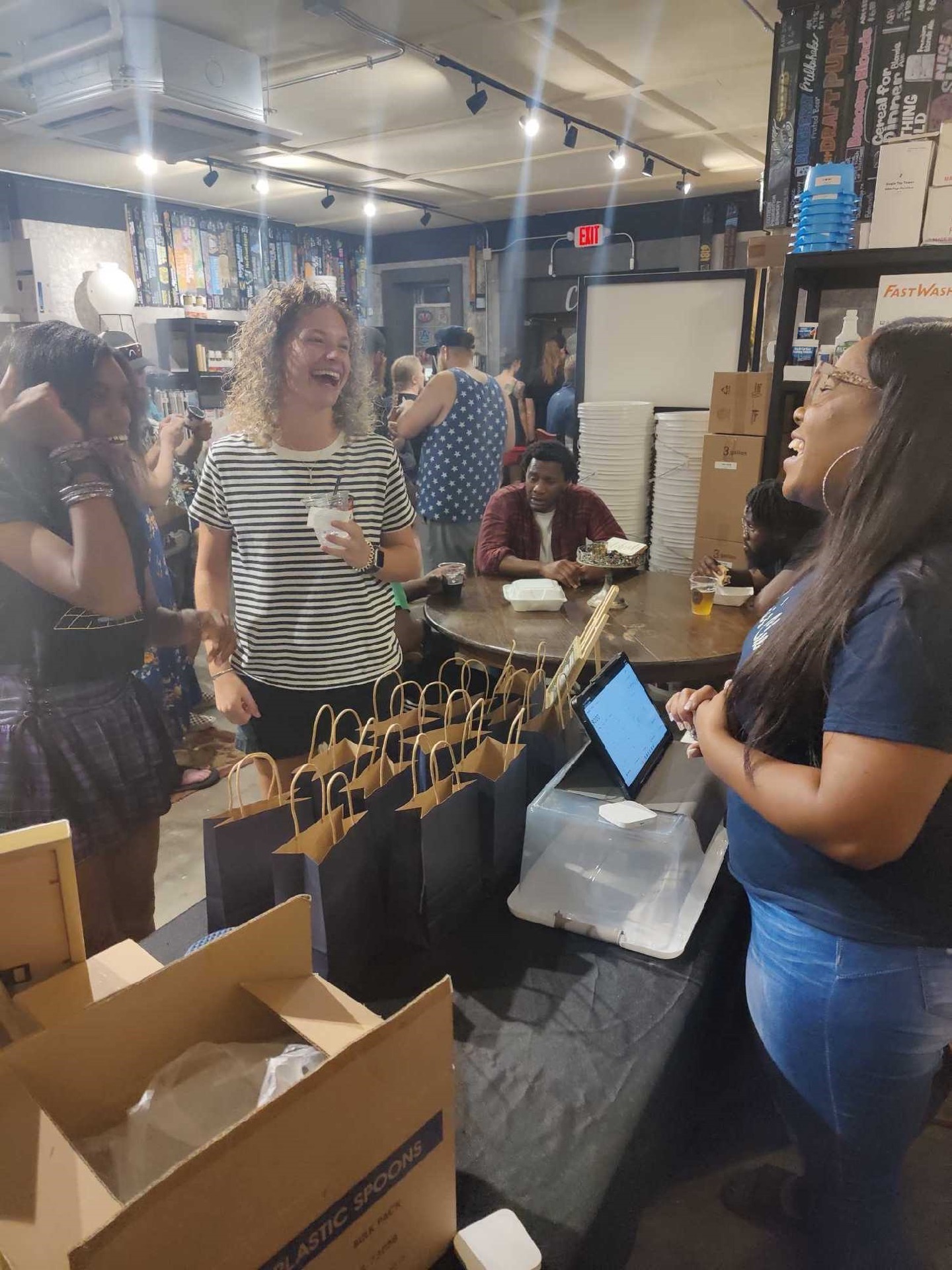 Dani making sales and networking