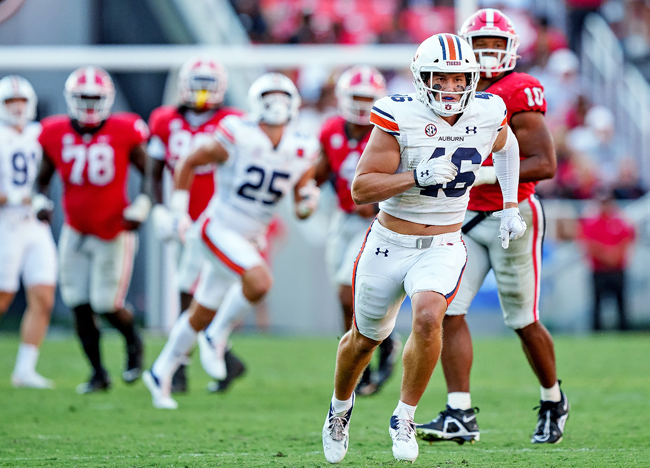 Jacob Levant Auburn football on field