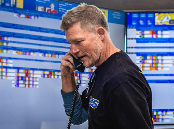 Les Snead talking on phone