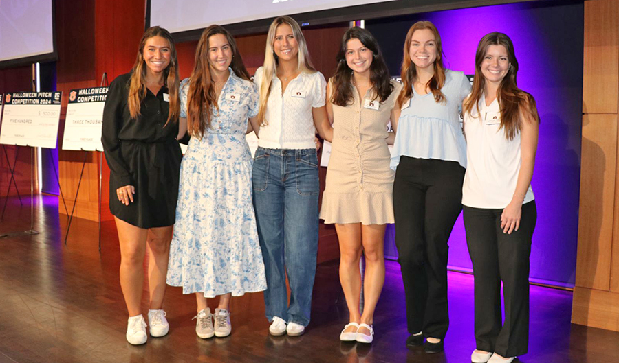 NVA women interns at TC pitch competition