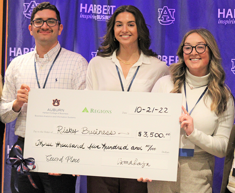 Team Risky Business with 2nd place check