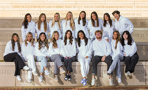 Fall 2022 Social Media Ambassadors showcasing the Creed Steps