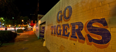 1998 Go Tigers wall on College Street
