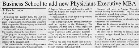 Newspaper clipping Physicians Executive MBA Program