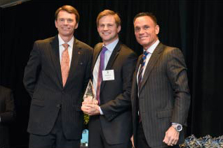 2016-Young Entrepreneur of the Year Cameron Doody with Dean Hardgrave and Kevin Harrington